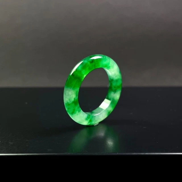 ANELLO CERTIFICATO NERO VERDE 100% NATURALE CERCHIO DI GIADEITE - Foto 8