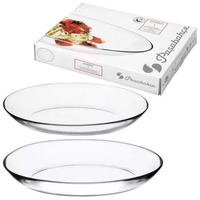 29cm & 33cm Clear Glass Oval Food Serving Plate Platter Bowl Tray Dinner Dish