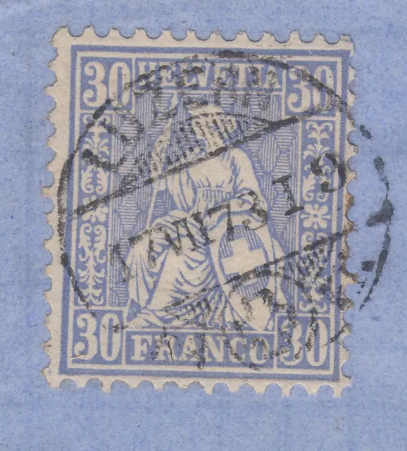 Schweiz 1873, schöner Beleg mit Michel 33, von Luzern nach Le Puy Frankreich 2