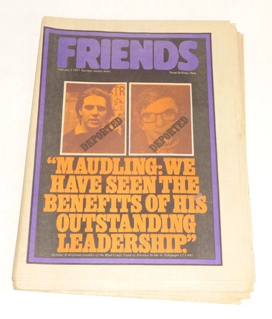 FRIENDS No.23 Feb 2 1971 also IT / OZ Vertigo label Ad Plastic Ono Band Review