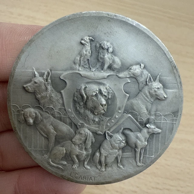 Signed French Antique Dog Show Award, Trophy or Medal: Societe Canine De Cauterets 1935