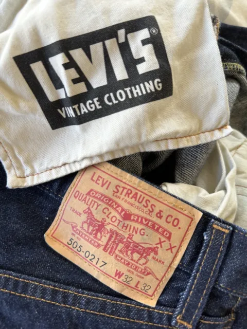 Levi's LVC 1967 505-0217 Selvedge Jeans size 32/32 fits 31/31.5 Big E Red line