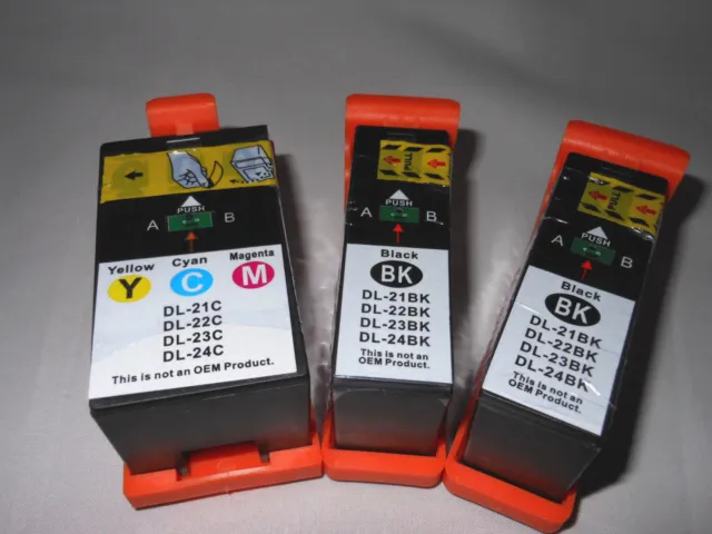 Series 21 22 23 24 BK C M Y Ink Cartridges for Dell V313W V515W V715W P713W 3PK