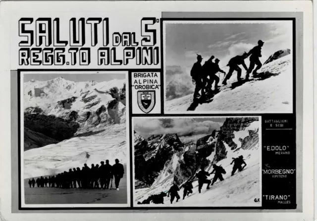Alpini - cartolina militare Quinto reggimento Alpini Brigata Orobica