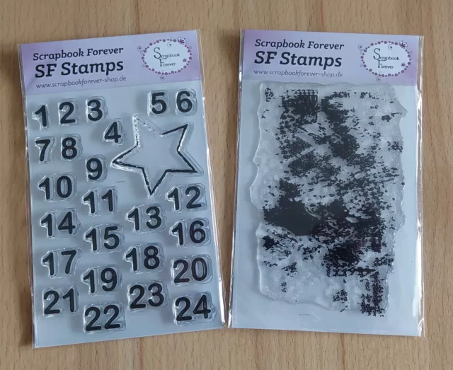 Scrapbook Forever SF Stamps  "Zahlen  und Hintergrundstempel"    siehe Foto