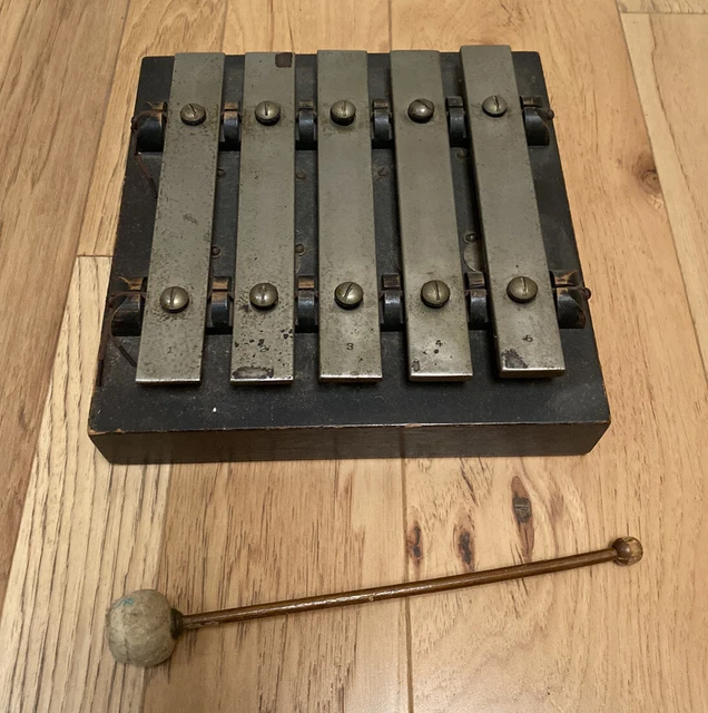 Antique/Vintage 1916 Deagan Musical Dinner 5 Bar Chime w/ Striker Instrument
