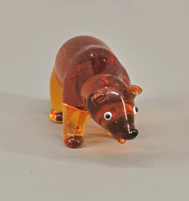 9912058 Mini Vidrio Figura Oso Pardo Oso Artesanía 3 , 5x7cm 2