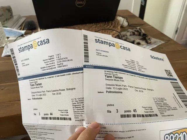 2 biglietti concerto Yann Tiersen 13/7 Bologna