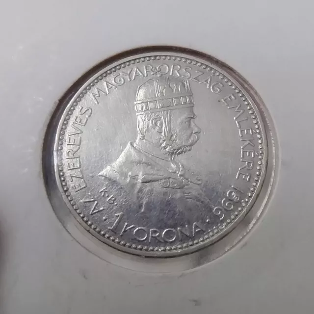 Österreich Ungarn Habsburg Silber Krone	1896 Millennium Franz Joseph I., Arpad