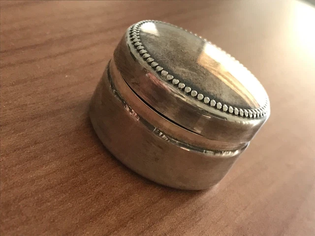 Antico Porta  Pillole Pastiglie Ostia Da Viaggio Argento 800 Marchiato
