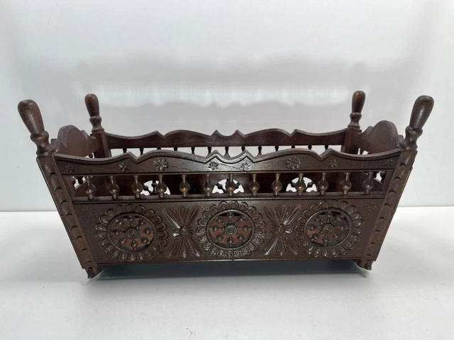 ANCIEN JOUET LIT bascule bois meuble poupée peint enfant Alsace EUR 45,00 - FR