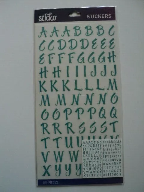 Sticko - Teal Brush Small Alphabet Stickers