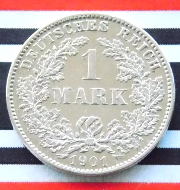 GERMAN 1 MARK 1901 G Silver Reich EMPIRE WW1 NICE Old Coin History + VERY RARE +