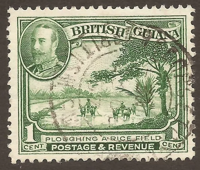 BRITISH GUIANA KGV 1934 SG288 1c green - Good / Fine Used (JB23518)