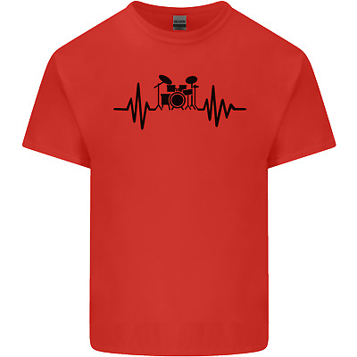 DRUM KIT Pulse ECG Batterista Tamburo Da Uomo Cotone T-Shirt Tee Top 3