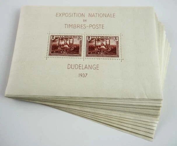 1937 Luxemburg; 50 Blocks Ausstellung, Bl. 2, postfrisch/MNH, ME 750,-