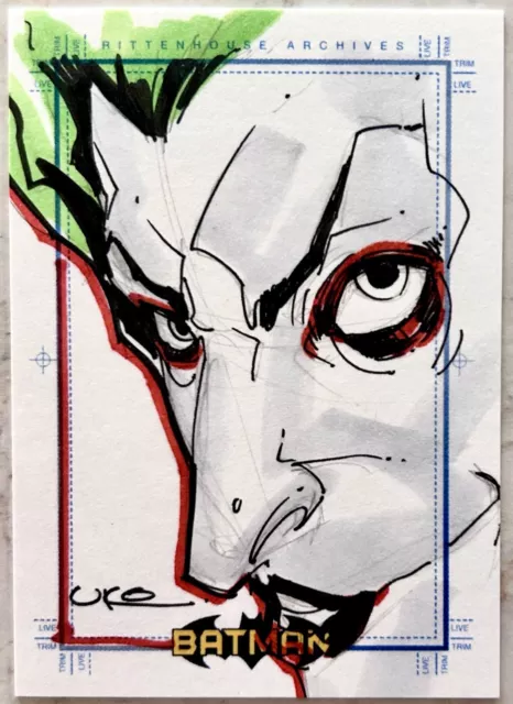 2008 Batman Archives The Joker Sketch Card By Uko Smith! Rittenhouse! Beautiful!