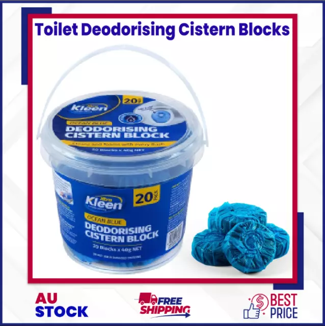 Xtra Kleen Toilet Deodorising Cistern Blocks, Ocean Blue, 40 G (Pack of 20)