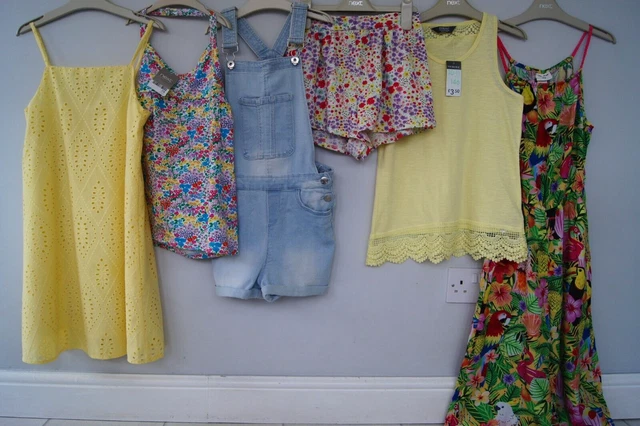 Top per ragazza, abito, dungarees next ecc. pacchetto età 10-11 anni *nuovo/IN PERFETTE CONDIZIONI * estate