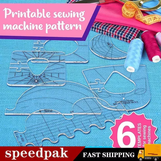 6pcs Quilting Sewing Patchwork Ruler Template Cutting Tailor Tools DIY Set N7K2
