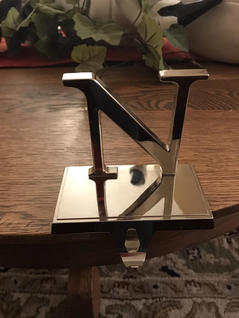 Letter N Christmas stocking Holder Silver