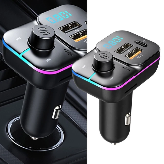 C24S Voiture Bluetooth 5.0 Transmetteur Fm Sans MP3 Lecteur Double Chargeur USB
