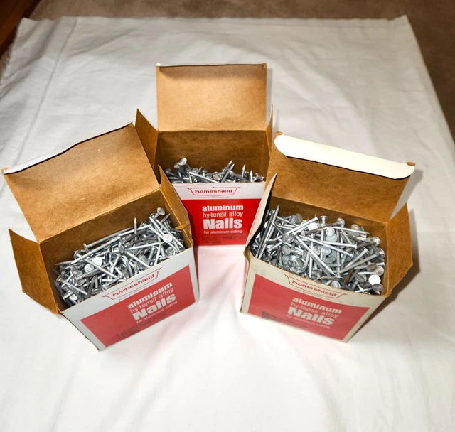 Aluminum Siding Nails, Smooth Shank, 2-Inch., Over 3 1/2 Lbs.  Open Boxes