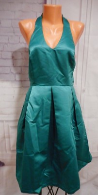 NWT LIZA LUXE DRESS A SIGHT TO REMEMBER IN EMERALD Size L Halter Read Measure