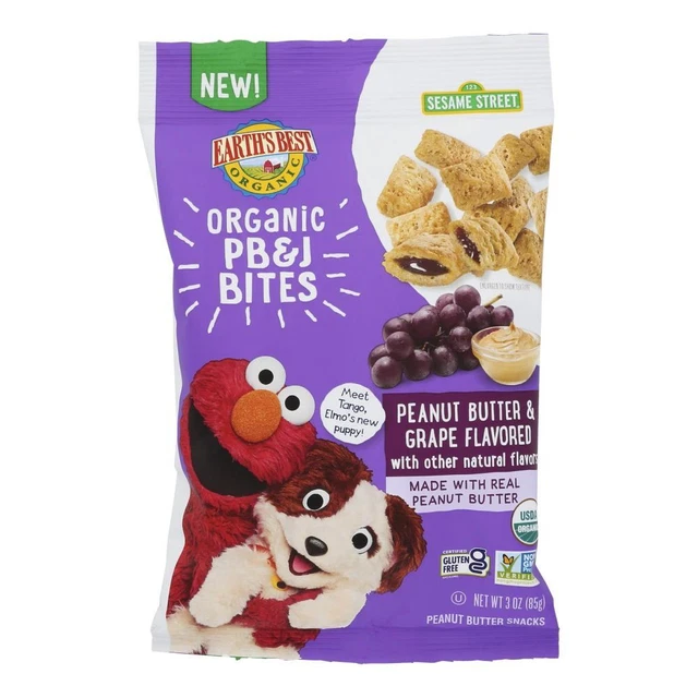 Earths Best - Bites Peanut Butter J Grape Case of 6-3 OZ