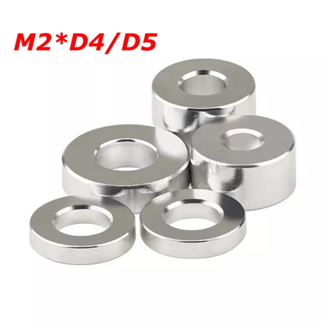 M2 Aluminum Spacers Standoff Alu Round Unthreaded Bushing Sleeve Washer Pillars