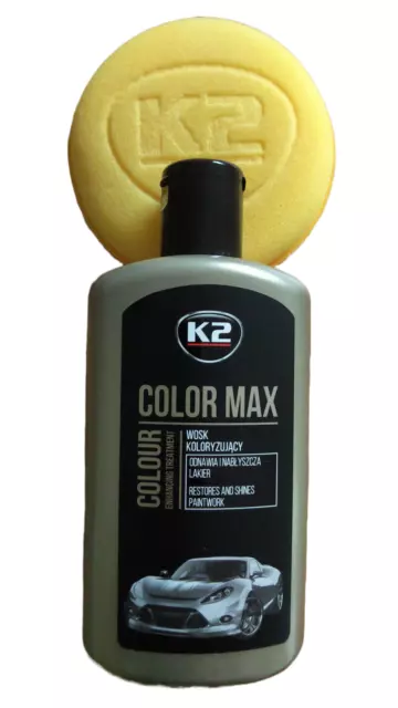 Schwarze Autopolitur Polierpaste Wachspolitur +Politurschwamm Color Max K020CAN