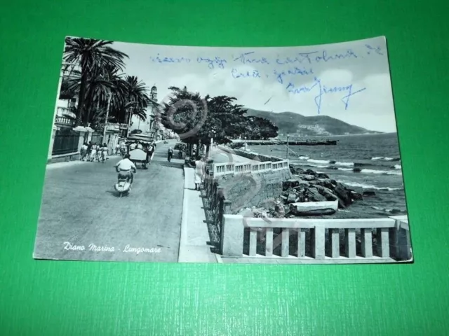 Cartolina Diano Marina - Lungomare 1954.