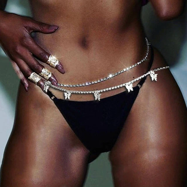 Chaîne De Clip Pour Lèvres Avec Pendentif Papillon Violet - Bijou Vaginal Neuf Avec étiquettes