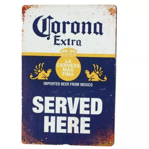 Tin Sign 200x300mm Corona Mexico Beer Vintage Rustic Bar Shop Restaurant Metal