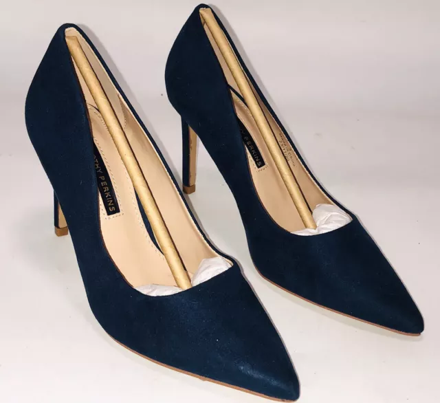 DOROTHY PERKINS SIZE 5 EU 38 NAVY Blue FAUX Suede HIGH HEELED PUMPS £24 ...