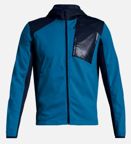 Under Armour ColdGear Storm Mens Full Zip Rain Full Zip Hooded Jacket Blue Sz XL