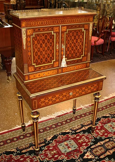 19th Century French Rosewood Inlaid Louis XVI Ladies Desk Bonheur Du Jour