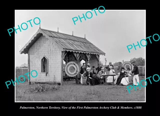 OLD POSTCARD SIZE PHOTO PALMERSTON DARWIN NORTHERN TERRITORY ARCHERY CLUB c1888