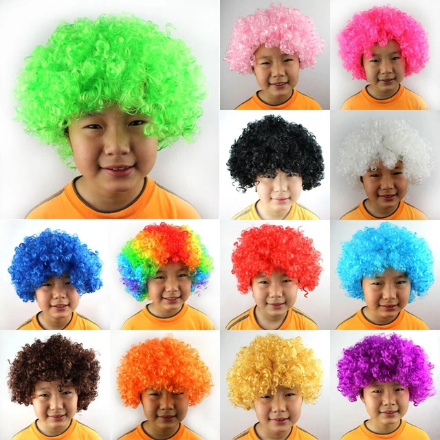 Wig Cosplay Clown Unisex Costume Curly Hair Disco Fancy Dress Hairpieces