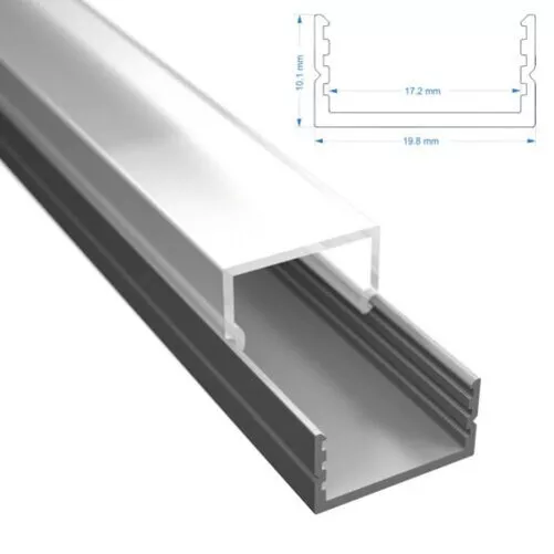 Construcción Perfil/Barra/Carril "Aufbau-17" para tiras de Led+anguloso Cobertor