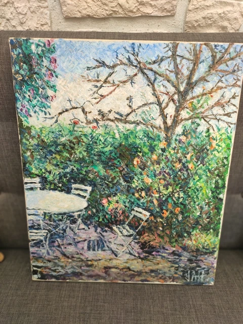 tableau ancien huile sur toile signé jaffe peinture aux couteaux