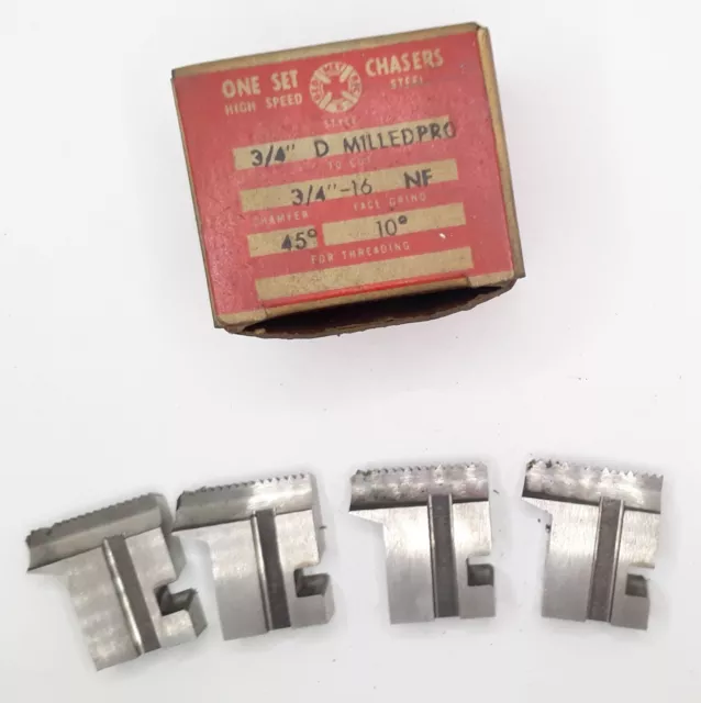 Geometric Tool Co. Set Of Chasers 3/4" D Milled Proj To Cut 3/4"-16 NF 45°