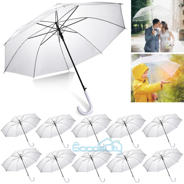 Lot Auto Open Clear Umbrella Wedding Rain Transparent Bubble Parasol Windproof