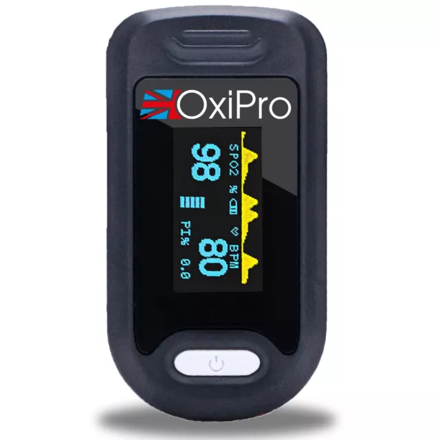 OxiPro OX2 - CE Certified - MHRA Registered Pulse Oximeter / Blood Oxygen Monit
