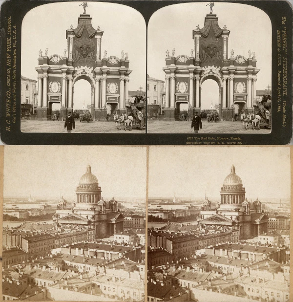 18 Stereofotos Russland Russia Moscow um 1900 Serie 6