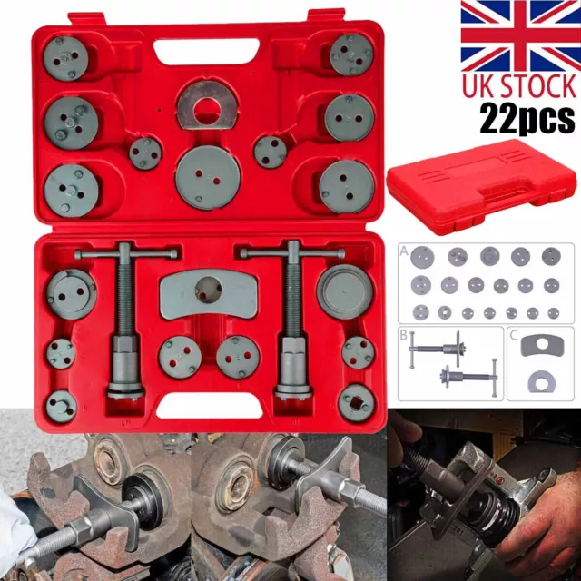 22pcs Heavy Duty Disc Brake Piston Caliper Compressor Rewind Tool Set Manual