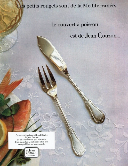 Couvert Dessert Jean Couzon Inox - Couteau Et Fourchette Lot - BE Occasion