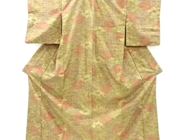 6828030: Japanese Kimono / Antique Kimono / Fushi Tsumugi / Woven Flower
