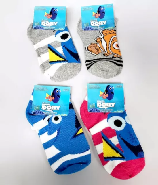 NEW Disney Pixar Finding Dory Unisex Kids' Socks Set (4 Pairs) Sock Size: 4-6