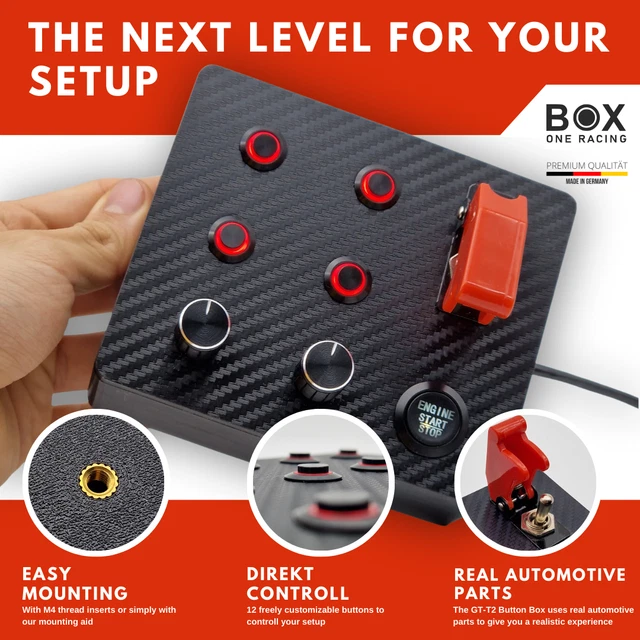 BUTTON BOX SIM Racing Desk Clamp Encoder Start/Stop Momentaty-Safety ...
